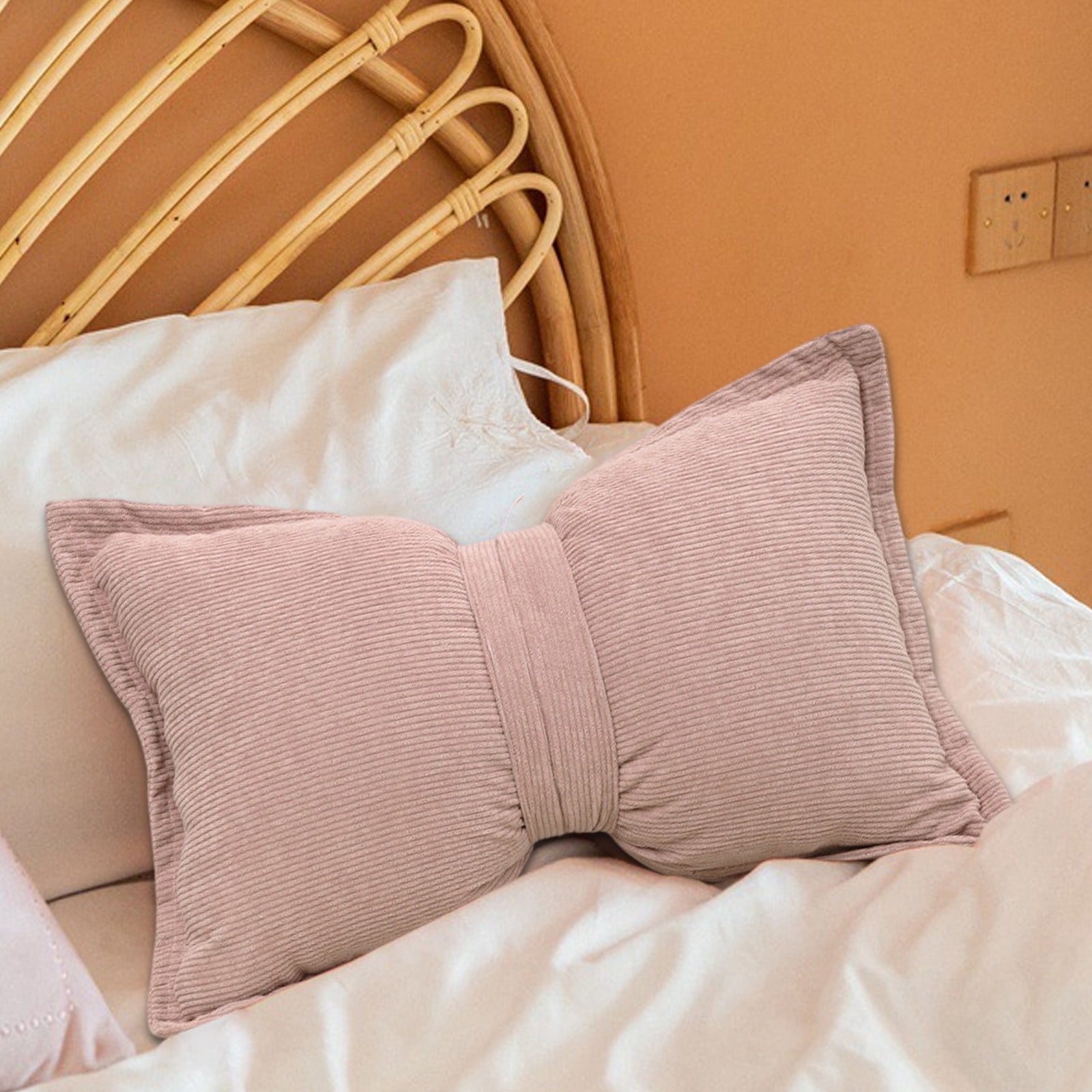Amzcrzy Pillows, Throw Pillows, Bedding, Pillow, Gifts for Women, And Linen Pillow Solid Color Sofa Pillow Cushion Two-purpose Bow Pillow Lumbar Pillow 19.6x11.8 Inches Mother's Day Gift Bow pillows