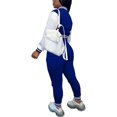 thumbnail image 2 of Tenue d'Entraînement 2 Pcs pour Femmes, Veste Patchwork à Boutons, Pantalon Long, Survêtement, 2 of 4