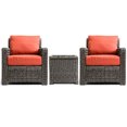 thumbnail image 1 of Krikacy 3-PCS Outdoor Sofa Chair Bistro Set, w/Cabinet End Table, All-Weather HDPE Frame, Orange, 1 of 8