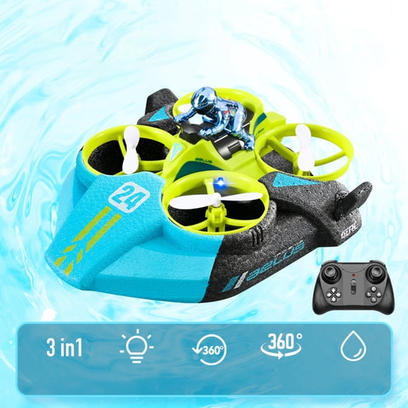 RC Boat Remote Contoal Drones Car Toys For Kids Age 8 2.4G Sea Land 4 Quadcopter Boat RC Helicopter Rechargeable Pool For Boys Girls
