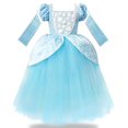 thumbnail image 4 of Axaxa Cendrillon Déguisement pour Filles Robe Cendrillon Robes de Princesse pour Filles Fête d'Halloween Cosplay avec Manchette 2-11T, 4 of 4