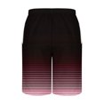 thumbnail image 5 of Sentmoon Basketball Shorts Quick Dry Loose Summer Bermuda Shorts Striped Print Drawstring Elastic High Waist Running Shorts with Pockets Trendy Father for City Sightseeing Wine XXXL, 5 of 5