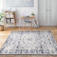 thumbnail image 1 of JV Home Tapis Oushak Bleu 4'x6' Tapis Lavable Antidérapant, 1 of 6