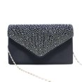 thumbnail image 1 of Xingzhi Women Envelope Bag Portable Hasp Rhinestone Replacement Stylish Solid Color Party Banquet Bridal Handbag Pouch Dark Blue, 1 of 6