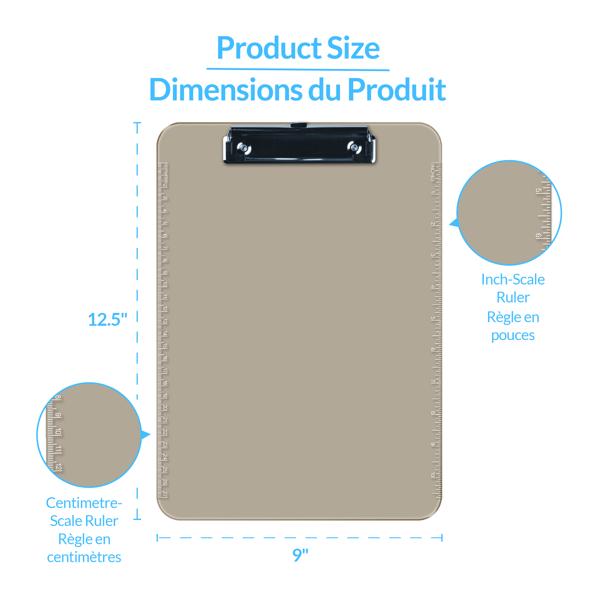 Davis Group Plastic Clipboard, Flat Clip, Smoke, 6 pack