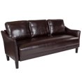 thumbnail image 1 of Asti Upholstered Sofa in Brown Leather, 1 of 5