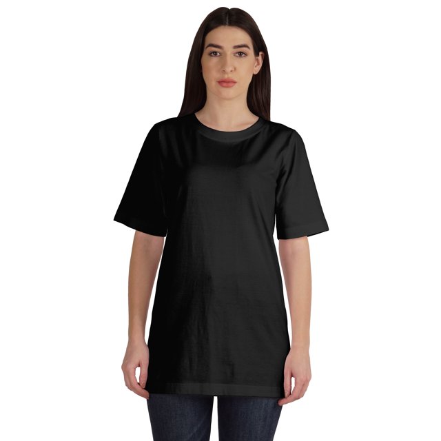 Inkmeso T-Shirt Basique en Coton à Col Rond pour Femmes Coupe Ample Décontracté Long Haut d'Entraînement