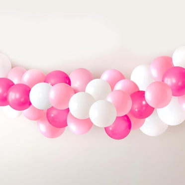 Way to Celebrate! 40 count Balloon Garland Pack, 12inch - Pink, White