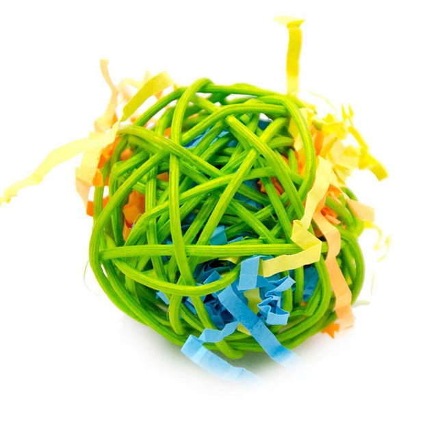 10pcs Bird Chew Rattan Toy Hanging Toys Parrot Balls Cage Accessory Colorful Hanging DIY Toys