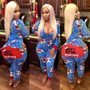 Women Christmas Pajamas Sleepwear Pyjamas Nightwear Romper Jumpsuit