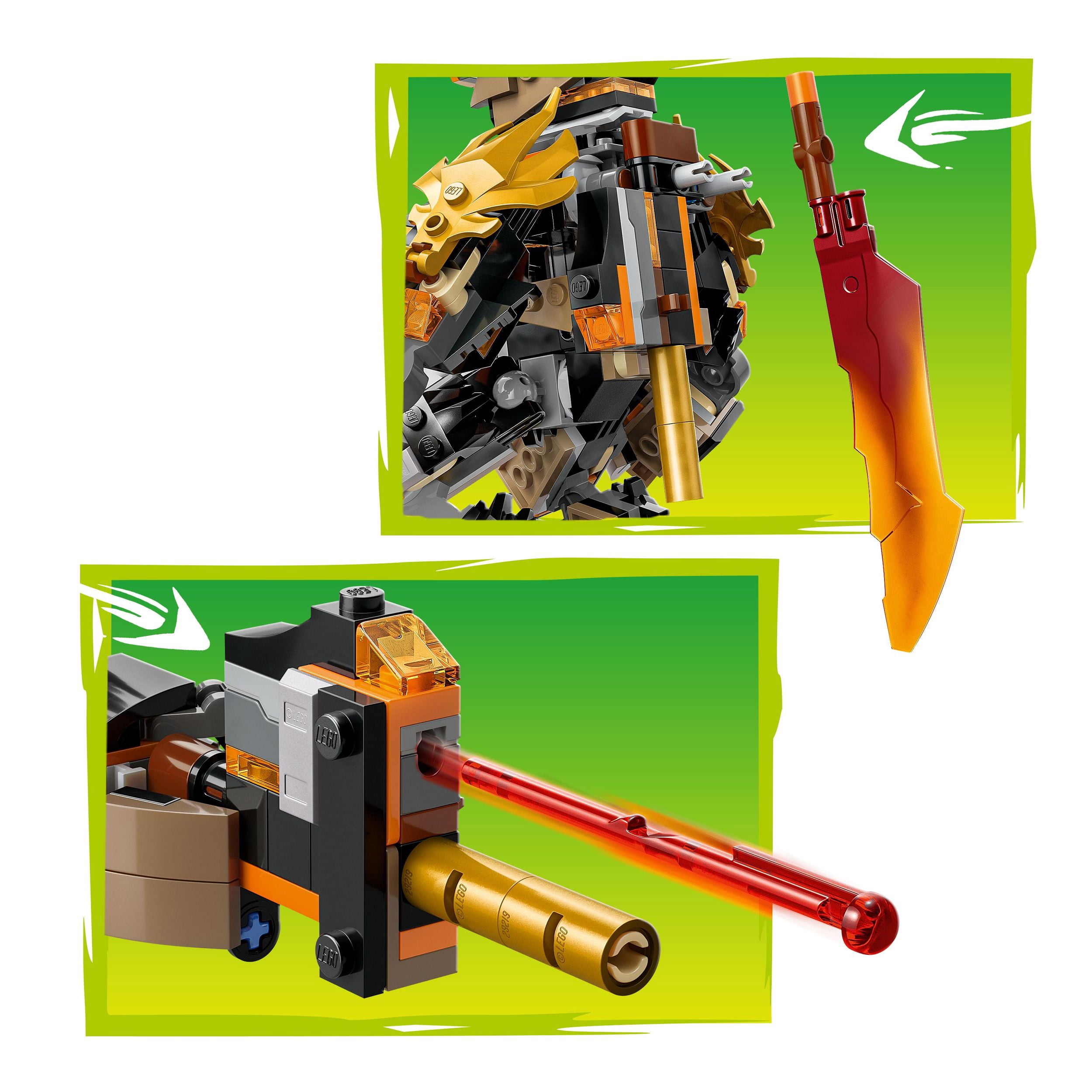 LEGO NINJAGO Cole’s Mission Mech & Dragon Zane Building Toy for Boys, Girls & Kids, Ages 7+ - Poseable Mech W/Cole, Acid Monster, & Zane Minifigures for Pretend Play - Gift Idea for Birthdays - 71854