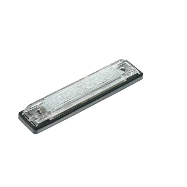 Blue Dog Marine 4 inch Low Profile Blue LED Light with six bright blue LEDs in a clear rectangular lens and black base, submersible and corrosion-resistant, ideal for boats, RVs, ATVs, and night kayaking in wet environments.
