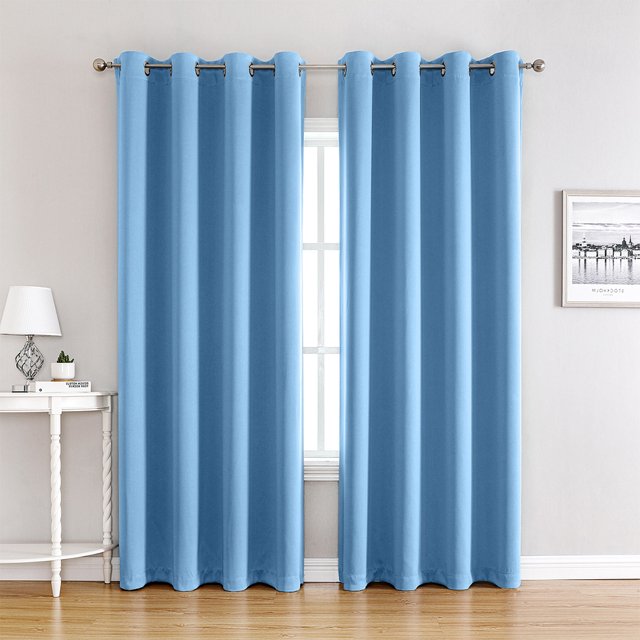 Xingzhi 2 Pcs Ambiance Colorée avec Rideaux Occultants en Diverses Couleurs Bleu 132*160