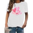 thumbnail image 4 of Meichang T-Shirts de la Saint-Valentin pour Femmes, T-Shirts Graphiques avec Cœur, Manches Courtes, Col Rond, Coupe Ample, Tendance, 4 of 4