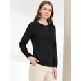 thumbnail image 4 of INSPIRE CHIC Blouse Élégante pour Femme de Bureau à Manches Longues à Encolure Goutte d'Eau, 4 of 6