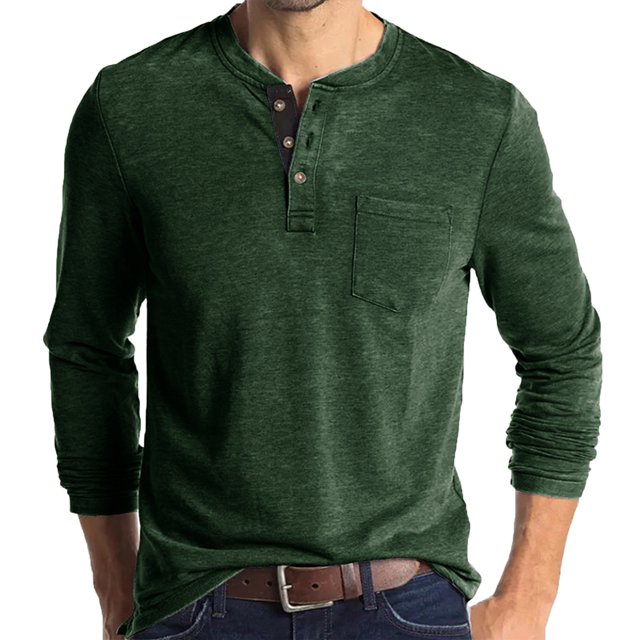 Yuyuzo Sweatshirts Hommes Quart Bouton Col Rond Pull Ample Décontracté Confortable Tops Simples