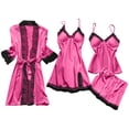 thumbnail image 2 of Mefallenssiah Lingerie Femme Robe en Soie et Dentelle Robe de Nuit Tenue de Sommeil Nuisette Ensemble de Pyjama, 2 of 3