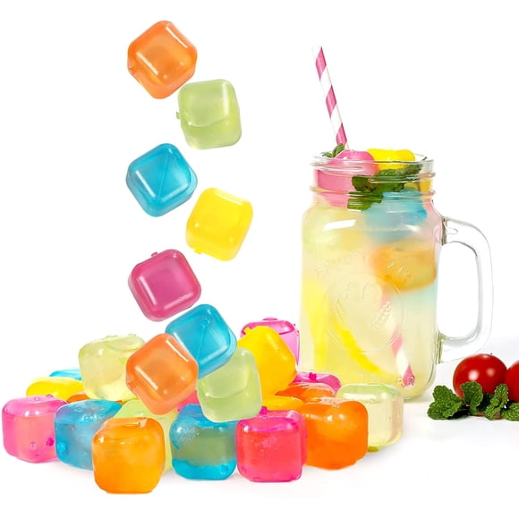36 Pack Reusable Ice Cube Plastic Ice Cubes Colorful Refreezable