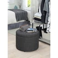 thumbnail image 4 of Convenience Concepts Designs4Comfort Round Shoe Ottoman in Gray Fabric, 4 of 6