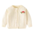 thumbnail image 2 of Zwiiyzr 2025 Girls' Cardigan Sweater Long Sleeve Round Neck Button Down Cute Knit Cardigan Fall Baby Clothes 0-3T Beige, 2 of 4