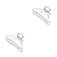 thumbnail image 3 of maskred Fashion Claw Clips Large Simple Style Handy Simple Style Sturdy Exquisite Accessories Barrettes for Women Silver/Arc 2Set, 3 of 6