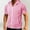 Pink, variant on Men's Casual Short Sleeve Hoodie, Lightweight Polyester Pullover with Turn-Down Collar for Daily Wear
