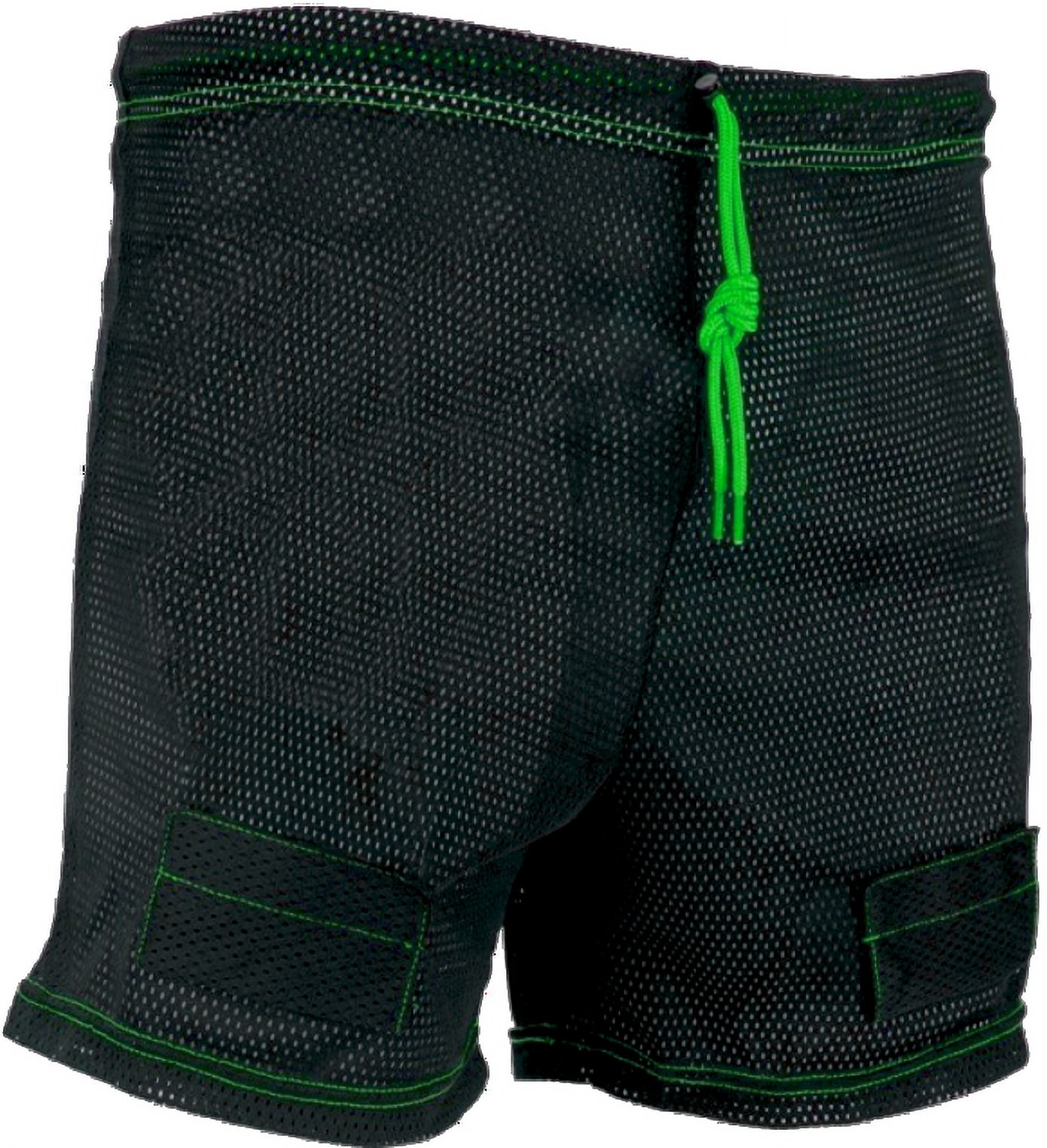Shorts de hockey en filet de VIBE Hockey pour filles avec protecteur pelvien et attaches pour bas – Jeunesse Très Petit/Petit
