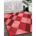 thumbnail image 3 of Ahgly Company Tapis d'Intérieur Ronds Transitionnels Rouges Lavables à la Machine, 5 Pieds Rond, 3 of 7