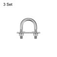 thumbnail image 3 of Unique Bargains Round U-Bolts 3 Sets 35mm Inner Width 64mm Length M10 with Nuts and Plates, 3 of 5