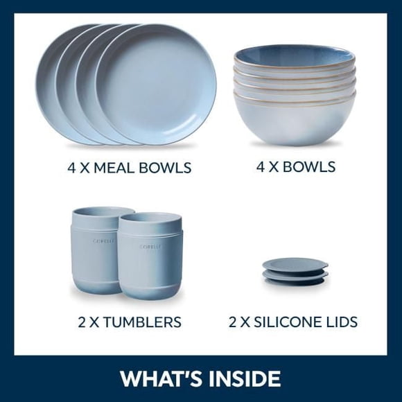 Corelle® Stoneware 12-pc Dinnerware Set, Nordic Blue