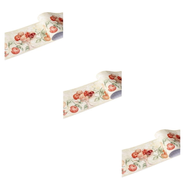 Decodeary Wood Marbling SelfAdhesive Skirting Line Exquisite Workmanship And Retro Fashion PVC Waterproof Waist Line For Wall PVC green fruit 3Set