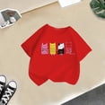 thumbnail image 5 of PMVFHDE T-Shirts d'Été pour Filles, T-Shirt Mignon à Motif pour Fille, Col Rond, Manches Courtes, T-Shirt Décontracté d'Été Rouge, 3-4 Ans, 5 of 5
