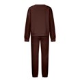 thumbnail image 4 of IROINNID Survêtement pour Femmes Ensemble 2 Pcs Rabais Tenues Décontractées Hauts à Manches Longues Amples Ajustés Col Rond Pantalons Longs Ensembles Chandails Costume de Jogging, Café, 4 of 6