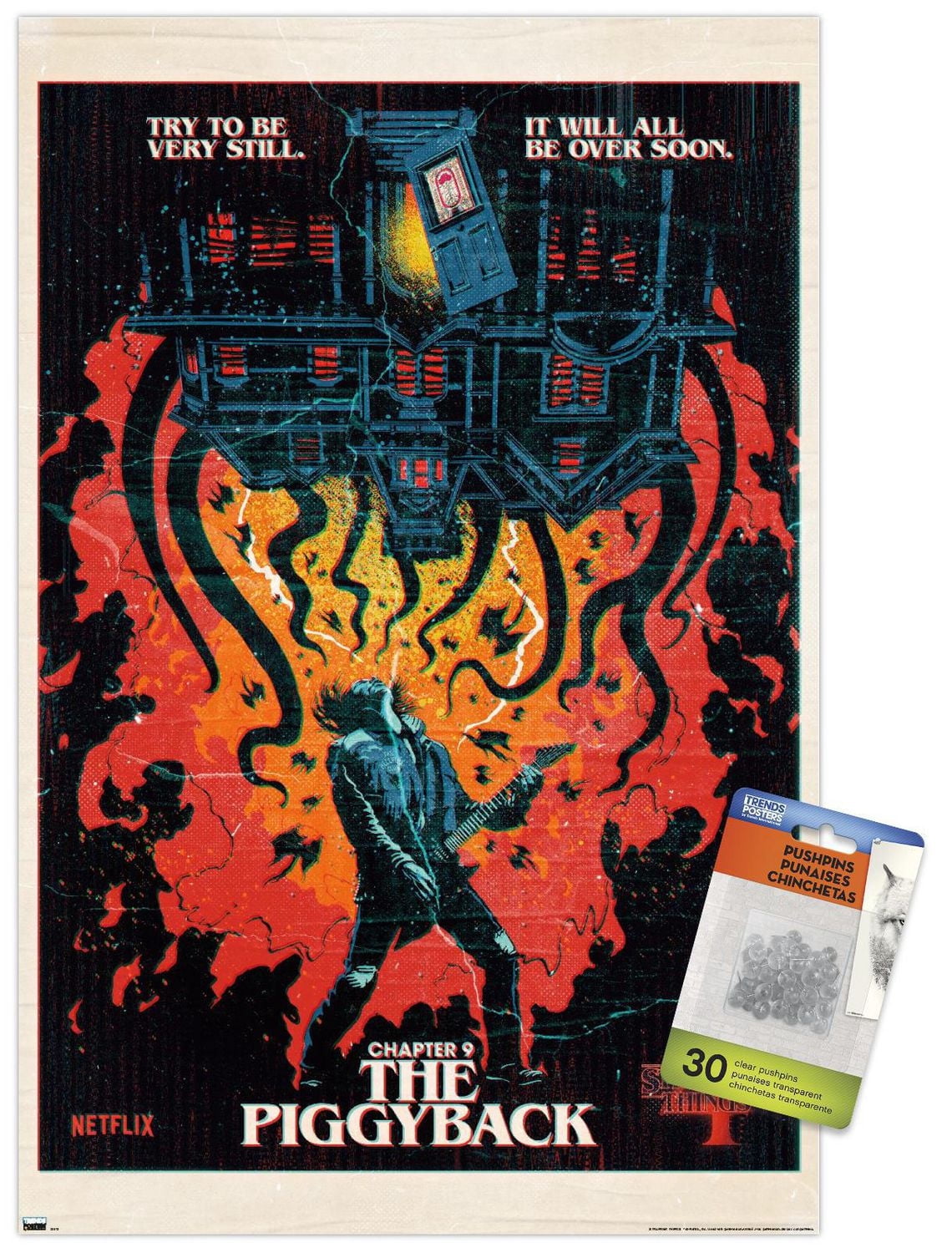 Netflix Stranger Things: Season 4 - The Piggyback Wall Poster with Magnetic Frame