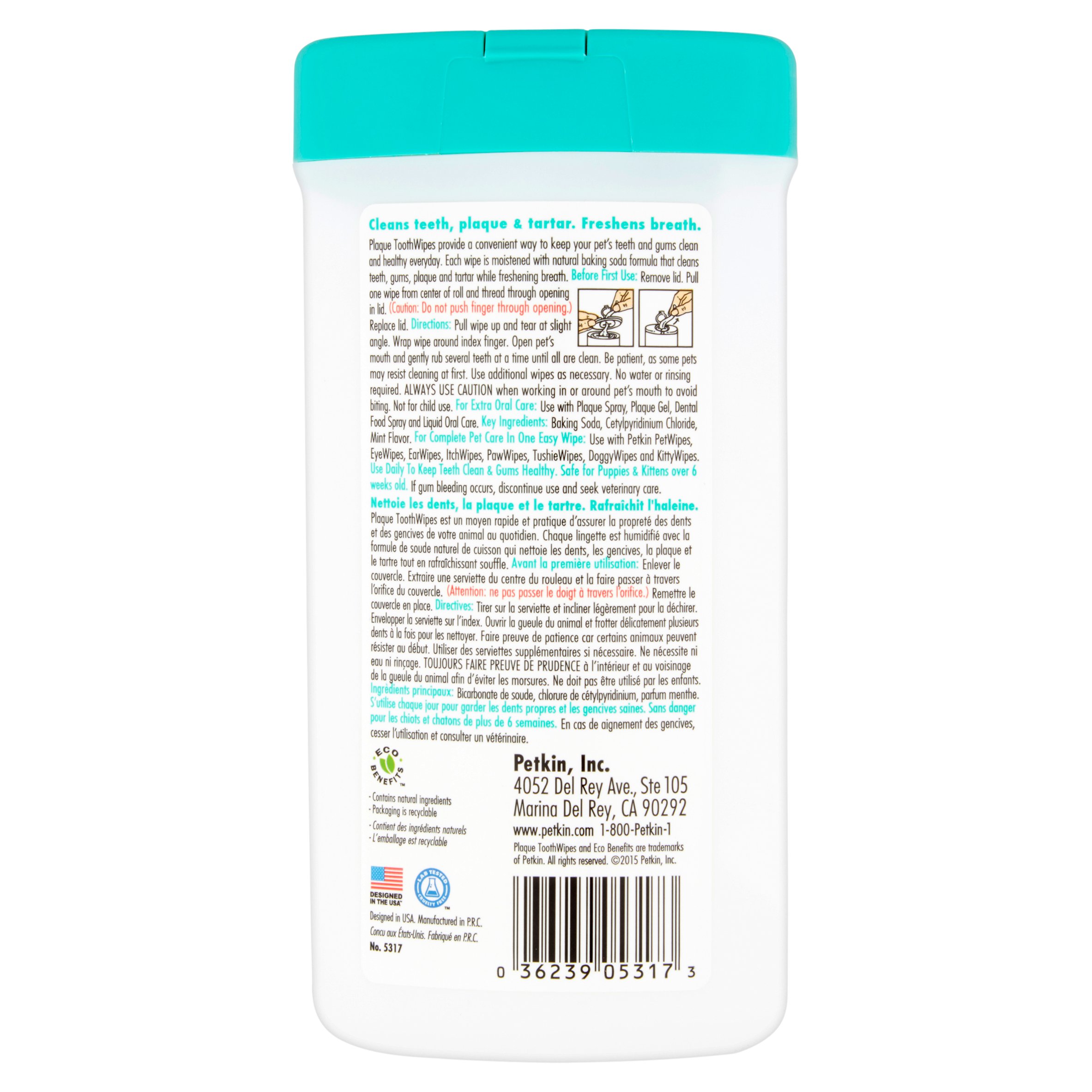 Petkin Lingettes Dentaires - 40 Lingettes