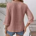 thumbnail image 4 of RXIRUCGD Hauts Amples à Manches Longues en Dentelle Patchwork à Col Rond Uni pour Femmes, Rose, Taille : m, 4 of 7