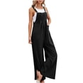 thumbnail image 2 of TIMIFIS Womens Baggy Jumpsuits Solid Color Wide Leg Overalls Fashion Casual Loose Cute Rompers Pants with Pockets, 2 of 6