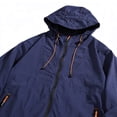 thumbnail image 4 of Maqroz Veste de Soleil pour Homme UPF 50++ à Capuche à Fermeture Éclair Intégrale Protection UV SPF Rafraîchissante Légère avec Poches Été Ajustable Séchage Rapide Veste de Sport de Piste Randonnée Pêche Plein Air Bleu Foncé L, 4 of 5