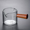 thumbnail image 3 of 75ml Italian Espresso Glass Cup with Wooden Handle - Heat-Resistant Borosilicate Glass, Measurement Scale, Single Spout, Minimalist Design for Perfect Espresso Brewing and Serving, 3 of 5