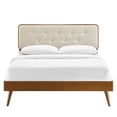 thumbnail image 3 of Modway Bridgette King Wood Platform Bed with Splayed Legs in Walnut/Beige, 3 of 12