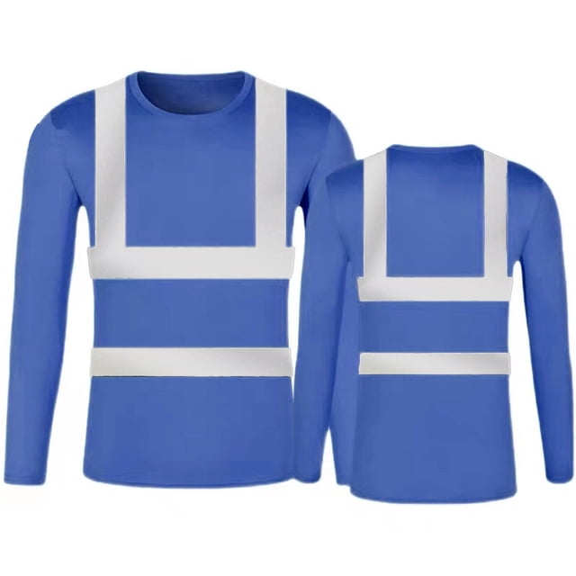Men High Visibility Reflective Long Sleeve Work T Shirts for Men Durable Breathable Comfortable Apparel