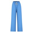 thumbnail image 4 of Pants for Women, Womens Fashionable Striped Printed Drawstring Wide Leg Pants, 4 of 4
