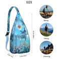 thumbnail image 4 of Abstract Shark Art Shoulder Bag - Mystical Sea Creature Design Sling Backpack (Water-Resistant & Stylish), 4 of 4