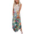 thumbnail image 1 of Sundresses for Femmes Sexy Femmes Summer Conception Robe Décontractée Progressive Sans Manches Suspendu Cou V-Cou Longues Robes de Plage for Femmes sur Clearance, 1 of 5