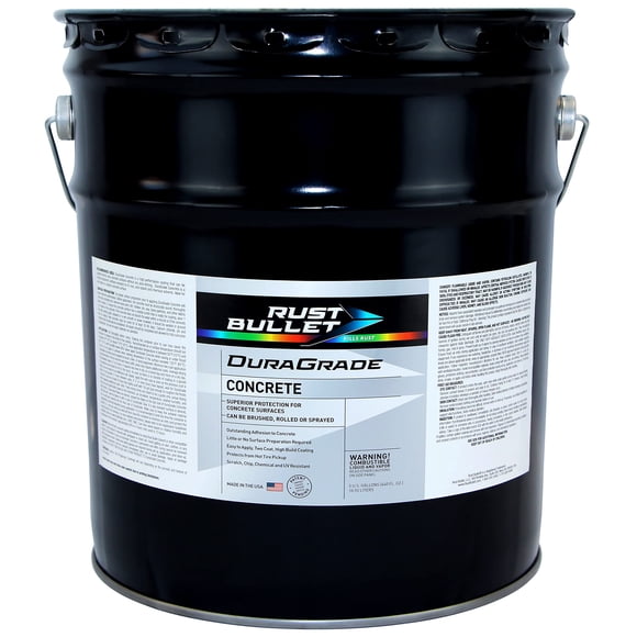 RUST BULLET - DuraGrade Concrete High-Performance Easy to Apply Concrete Coating in Vibrant Colors for Garage Floors, Basements, Porch, Patio and more - 5 Gallons, Jet Black