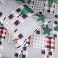 thumbnail image 2 of Hitime Queen Size 4-Piece Christmas Sheet Set - Ultra Soft & Breathable Polyester Bed Sheets, All Season Cooling Bedding with Deep Pockets, Wrinkle & Fade Resistant (Christmas Gray Splicing), 2 of 8