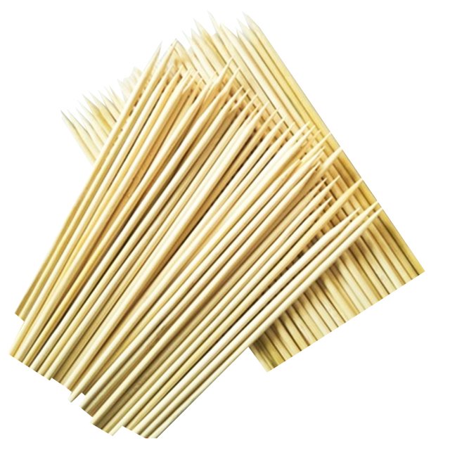 100 Pcs Brochettes Jetables en Bambou 3mmx25cm Bâtonnets de Rôtissage Pics Alimentaires pour BBQ