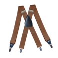 thumbnail image 3 of Men's Suspenders Elastic Straps Solid Heavy Duty 4 Clips Adjustable Camel, 3 of 7