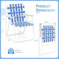 thumbnail image 3 of Gymax 4pcs Folding Beach Chair Camping Lawn Webbing Chair Lightweight 1 Position Blue, 3 of 9