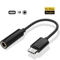 thumbnail image 1 of USB C to 3.5mm Headphone Adapter, USB Type C to 3.5mm Audio Headphone Jack Cable DAC, Calling&Volume Control Compatible for Google Pixel 2/2xl Essential Phone Mote Z/Z 2 HTC U11 - Black, 1 of 7